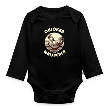 Chicken Chickens Chickens Whisperer Chicken Coop Farm - Organic Longsleeve Baby Bodysuit - black - Front