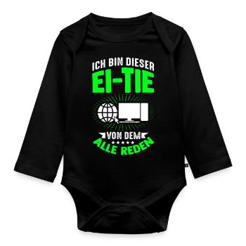 IT Computer PC Beruf Abreit Computer Fan Spruch IT - Baby Bio-Langarm-Body - Schwarz - Vorne