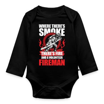 A Volunteer Fireman für Freiwillige und - Baby Bio-Langarm-Body - Schwarz - Vorne