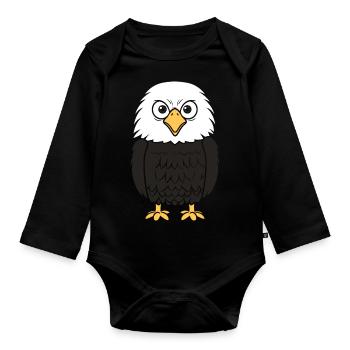 Eagle Bird - Organic Longsleeve Baby Bodysuit - black - Front