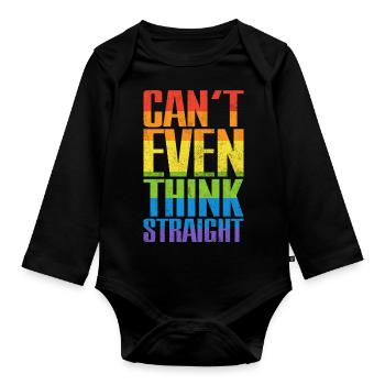 Je ne peux même pas penser à l’arc-en-ciel LGBTQ de la Gay Pride hétéro - Body Bébé bio manches longues - noir - Devant