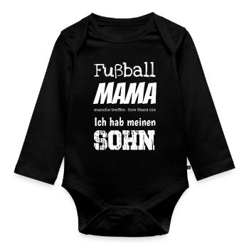 Soccer Mom I Got My Son I Gift - Organic Longsleeve Baby Bodysuit - black - Front