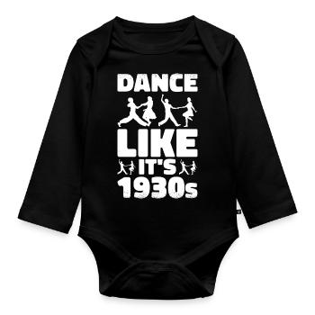Lindy Hop Dancers Swing Dance Couple Swing Dance - Organic Longsleeve Baby Bodysuit - black - Front