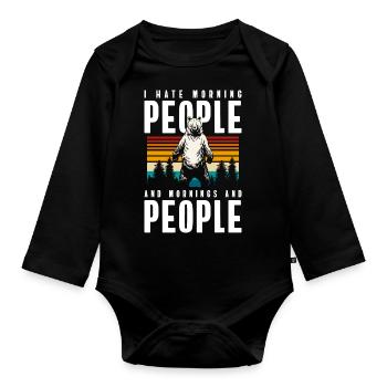 Wilderness Strong Forest Zodiac Signs - Organic Longsleeve Baby Bodysuit - black - Front