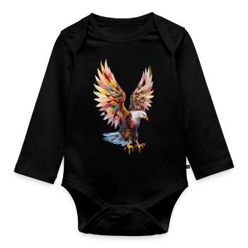 L’aigle royal - Body Bébé bio manches longues - noir - Devant