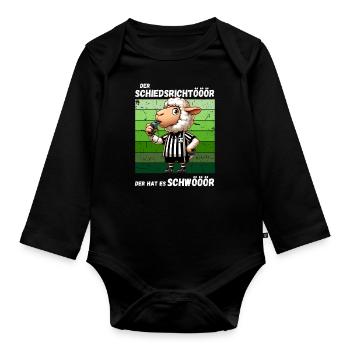 Pénalité de football Joueur de football Arbitre Drôle - Body Bébé bio manches longues - noir - Devant