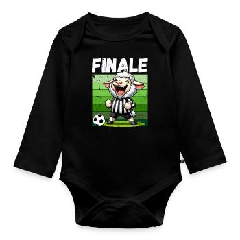 Fußball Finale Fußballfan Fußballspieler Lustig - Baby Bio-Langarm-Body - Schwarz - Vorne