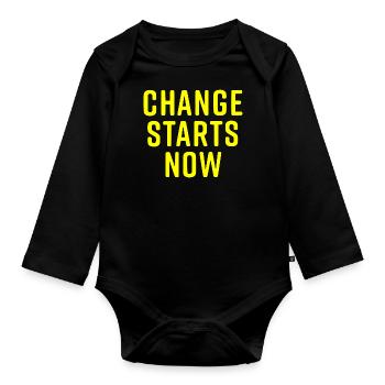 change starts now - Baby Bio-Langarm-Body - Schwarz - Vorne