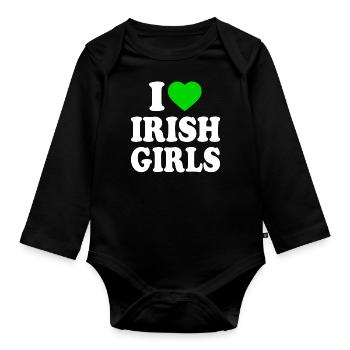 I love irish girls - Body Bébé bio manches longues - noir - Devant