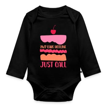 Cake Hotline Il suffit d’appeler Pasty Baking Cake Artist - Body Bébé bio manches longues - noir - Devant