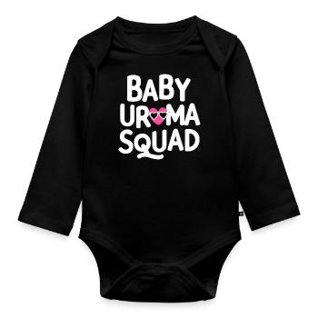 Baby-Uroma-Squad Uroma Geburtstag Urgroßmutter - Baby Bio-Langarm-Body - Schwarz - Vorne