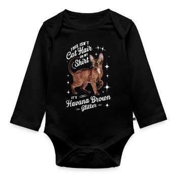 Katze Havanna Braun Geschenk - Baby Bio-Langarm-Body - Schwarz - Vorne