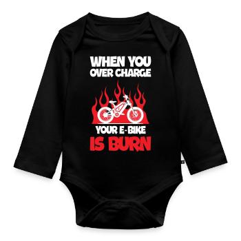 Lorsque vous surchargez votre vélo électrique - Body Bébé bio manches longues - noir - Devant