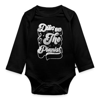 Piano Music Art Pianist - Organic Longsleeve Baby Bodysuit - black - Front