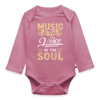 Street Musician Entertainment Concert - Organic Longsleeve Baby Bodysuit - mauve - Front