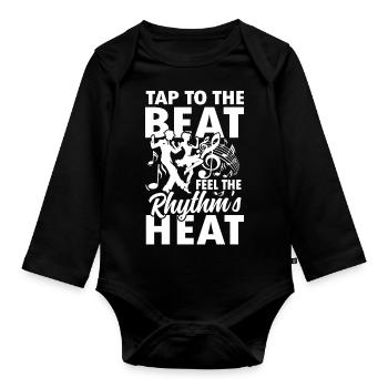 Tap To The Beat Feel The Rhytm's Heat - Baby Bio-Langarm-Body - Schwarz - Vorne