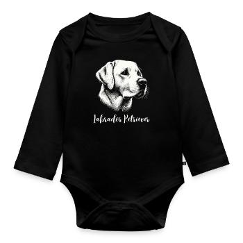 Labrador Retriever Chien Propriétaire de chien Chien de famille - Body Bébé bio manches longues - noir - Devant