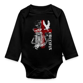 Trash Polka Motif Art Noir - Body Bébé bio manches longues - noir - Devant