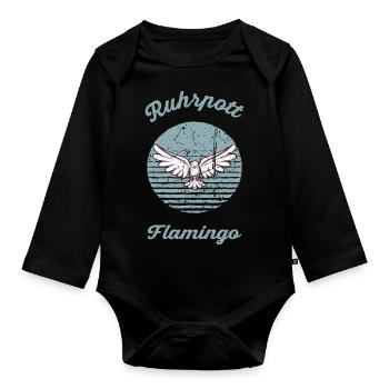 Ruhrpott Flamingo - Organic Longsleeve Baby Bodysuit - black - Front