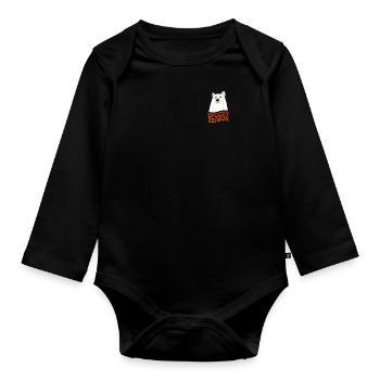 Halloween Fantôme Chien, Amoureux des Chiens - Body Bébé bio manches longues - noir - Devant