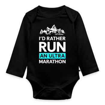 Marathon Endurance Jogger Sprint - Organic Longsleeve Baby Bodysuit - black - Front