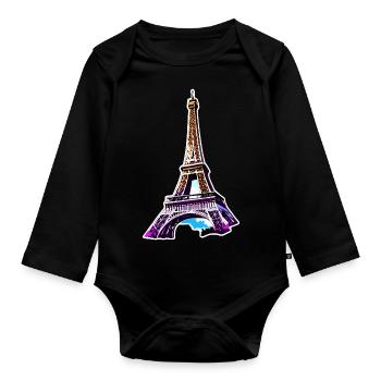 Eiffel tower #15 - Body Bébé bio manches longues - noir - Devant