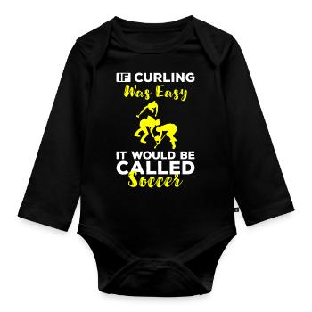 Curler Eis Curl Sportler - Baby Bio-Langarm-Body - Schwarz - Vorne