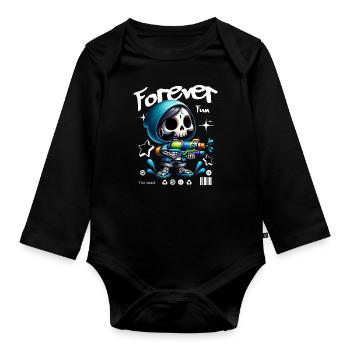 Forever Fun Cute Skeleton Girl - Organic Longsleeve Baby Bodysuit - black - Front