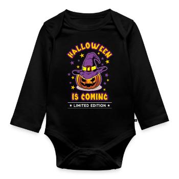 Halloween arrive - Body Bébé bio manches longues - noir - Devant
