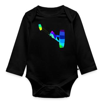 Kite Surfing Rainbow Colors Polygon Sport - Organic Longsleeve Baby Bodysuit - black - Front