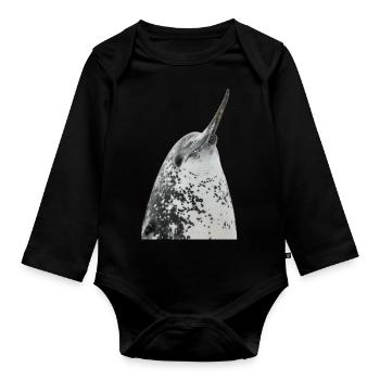 Narwal - Baby Bio-Langarm-Body - Schwarz - Vorne