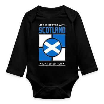 Scotland - Baby Bio-Langarm-Body - Schwarz - Vorne