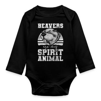 Beaver Dam Animal Welfare River - Organic Longsleeve Baby Bodysuit - black - Front