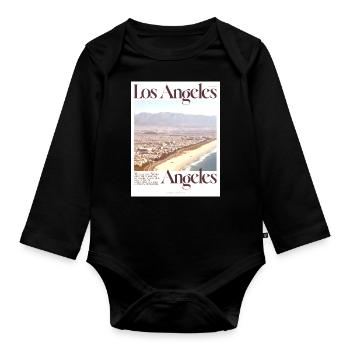 Los Angeles Coast - Organic Longsleeve Baby Bodysuit - black - Front