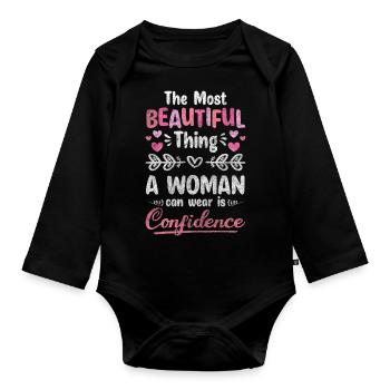 International Women's Day Holiday Feminism Together - Organic Longsleeve Baby Bodysuit - black - Front