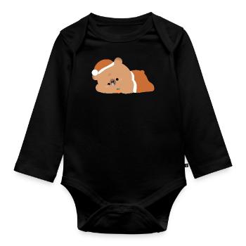 Capybara fatigué - Body Bébé bio manches longues - noir - Devant