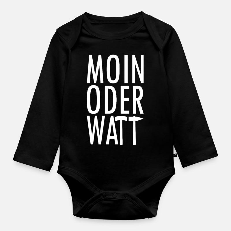 Moin oder Watt Ruhrpott - Baby Bio-Langarm-Body - Schwarz