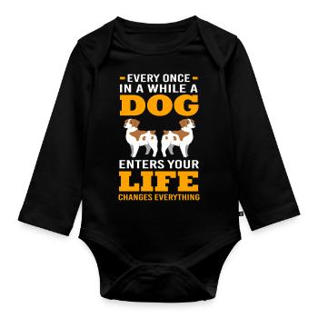 Chien Bretagne Chien Bretagne - Body Bébé bio manches longues - noir - Devant