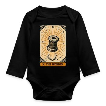 Bobine du destin Tarot couture - Body Bébé bio manches longues - noir - Devant