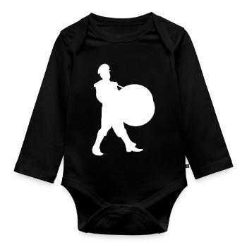 Screen Hero Silhouette - Organic Longsleeve Baby Bodysuit - black - Front