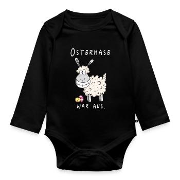 Osterhase war aus Funshirt Ostern Geschenk - Baby Bio-Langarm-Body - Schwarz - Vorne