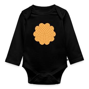 gaufre - Body Bébé bio manches longues - noir - Devant