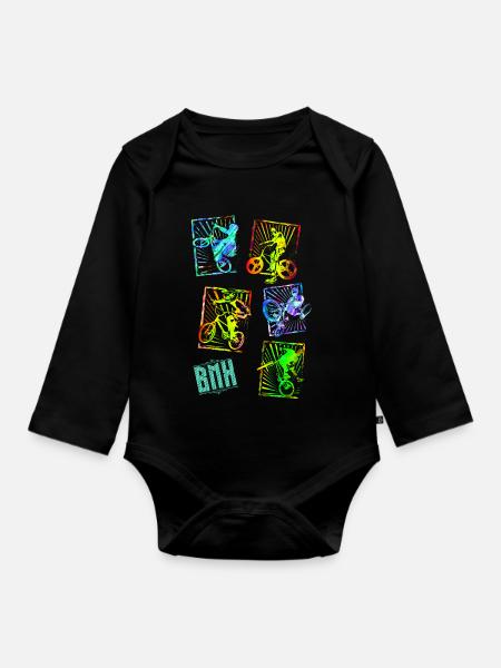 BMX Fahrrad | BMX Rad | BMX | Geschenkidee - Langærmet babybody, økologisk bomuld - sort