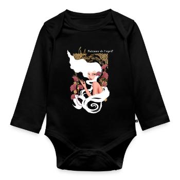 Power Of Mind Art Nouveau - Body Bébé bio manches longues - noir - Devant