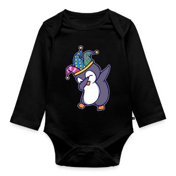 Oiseau de mer Cool Sweet Penguin Animal Drôle d’oiseau - Body Bébé bio manches longues - noir - Devant