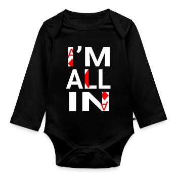 I'm All In(Pokerspieler) - Baby Bio-Langarm-Body - Schwarz - Vorne