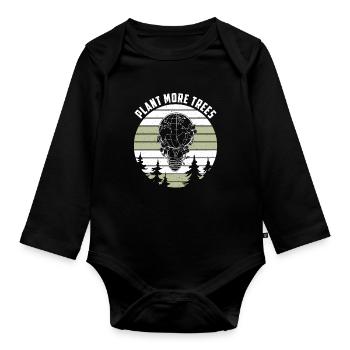 Plant more trees Umweltschutz Globus Erdkugel - Baby Bio-Langarm-Body - Schwarz - Vorne