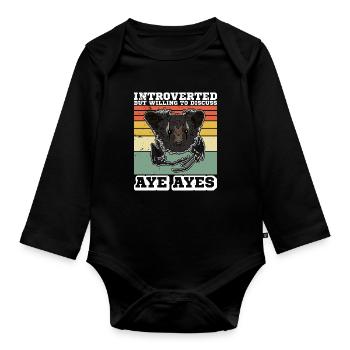 Introverted but willing to discuss aye ayes - Baby Bio-Langarm-Body - Schwarz - Vorne