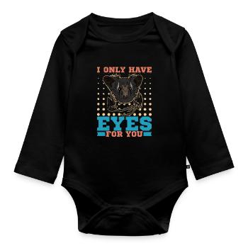 I only have eyes for you Primat Lemur Madagaskar - Baby Bio-Langarm-Body - Schwarz - Vorne