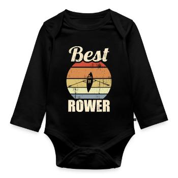 Lustiger Ruderer - Baby Bio-Langarm-Body - Schwarz - Vorne